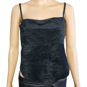 LA Movers Shirt Womens Black Velvet Vintafe Tank Top Size Large